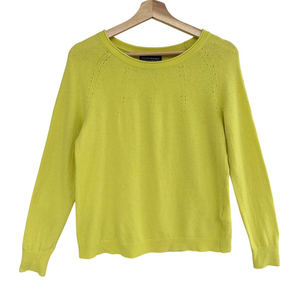 Banana Republic Italian Merino Wool Cashmere Sweater Filpucci Yellow Size Medium